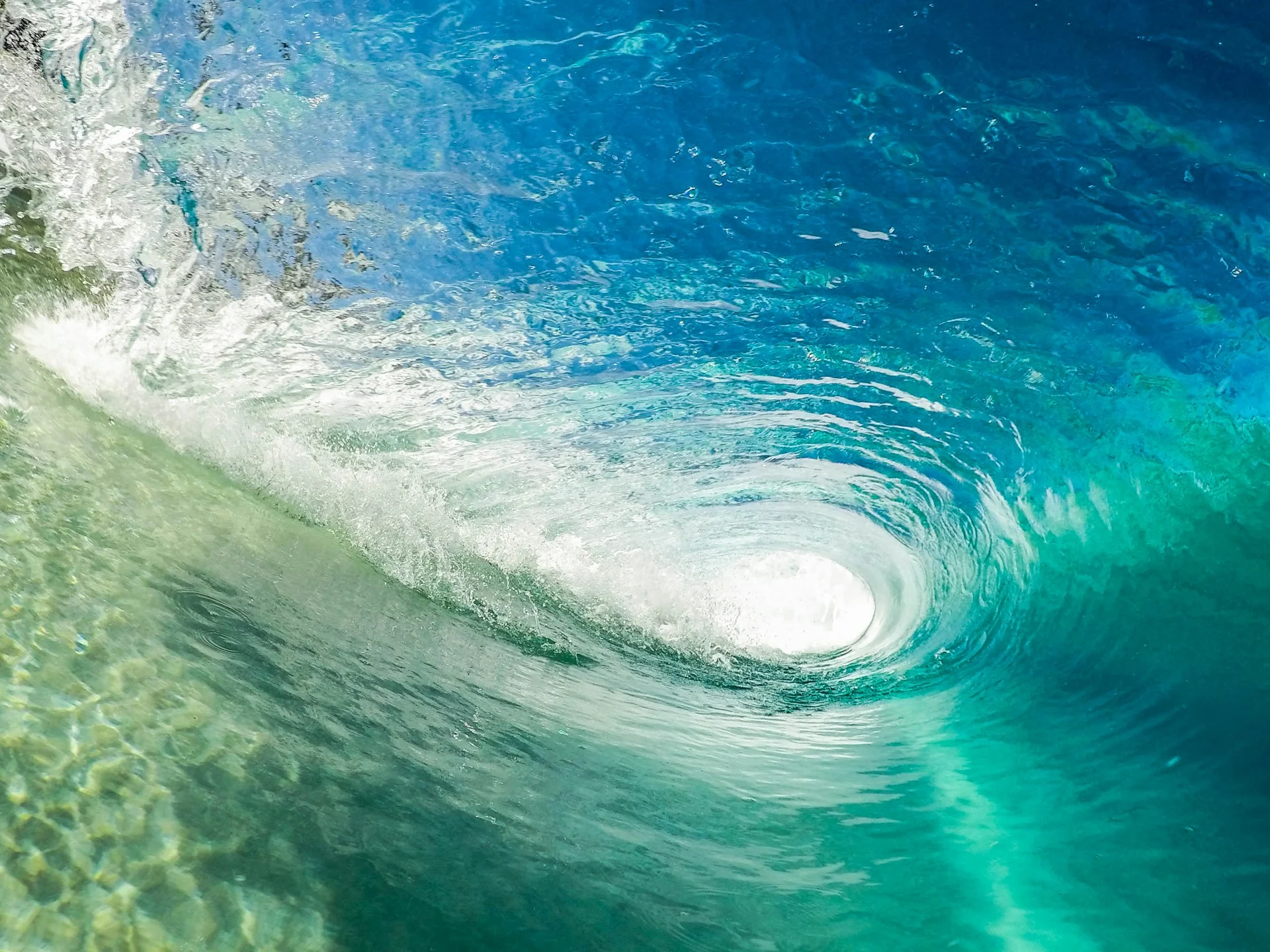 photo - a view from inside a barrel wave